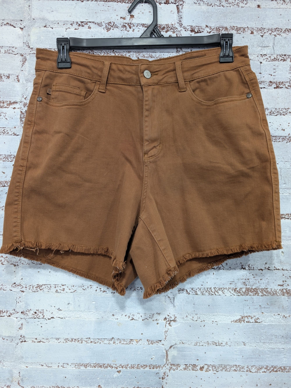 Juby Blue 1X Rust Colored Frayed Hem